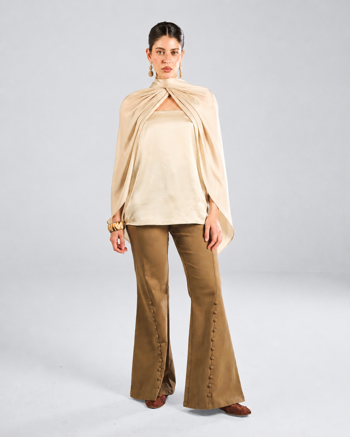 Olive button up pants