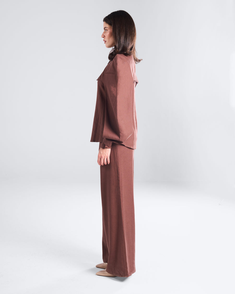 Brown Waved Maxi Jazer Set