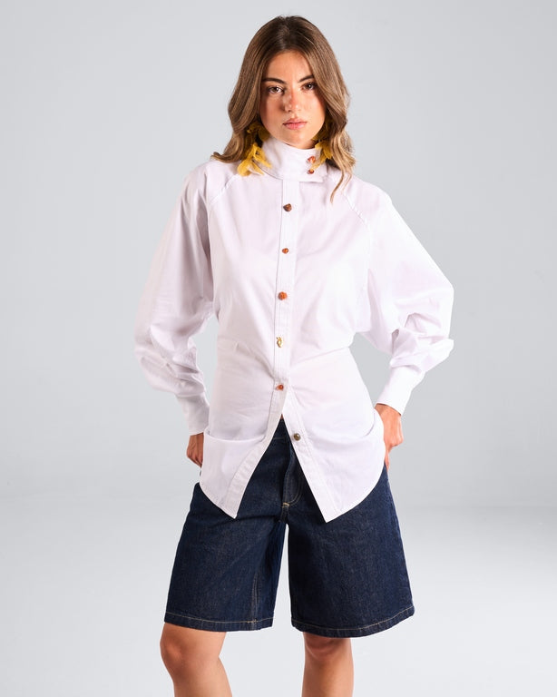 White Jewel Linen Shirt