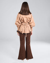 Beige Collar Poplin Shirt