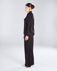 Black Waved Jazer Maxi Set