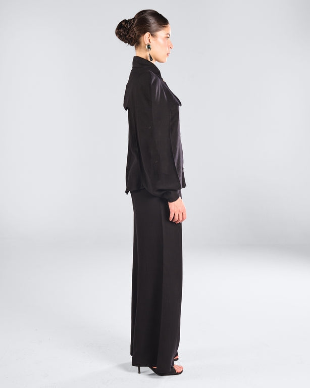 Black Waved Jazer Maxi Set