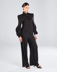 Black Waved Jazer Maxi Set