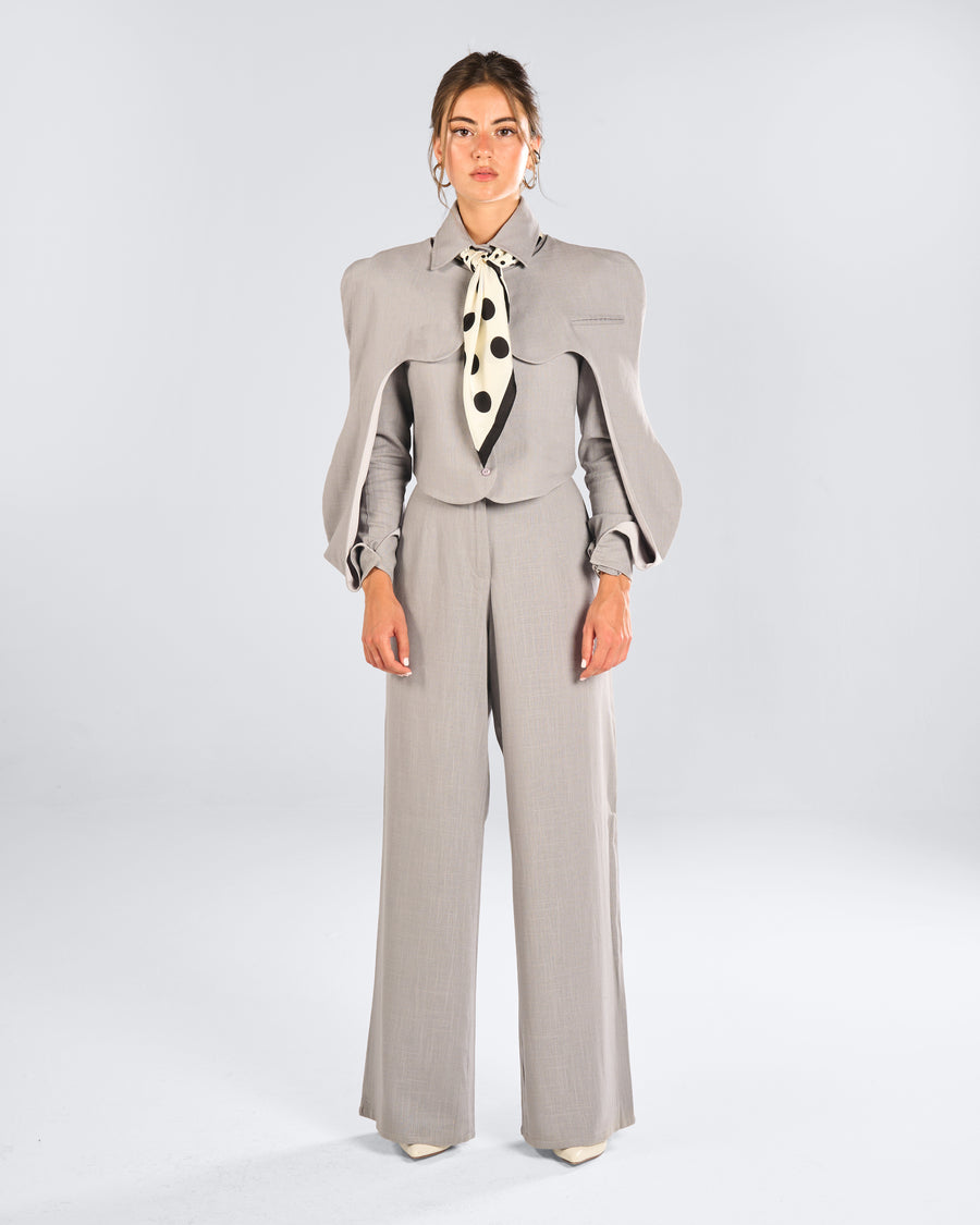 Grey Waved Jazer Set