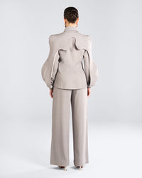 Grey Waved Jazer Maxi Set