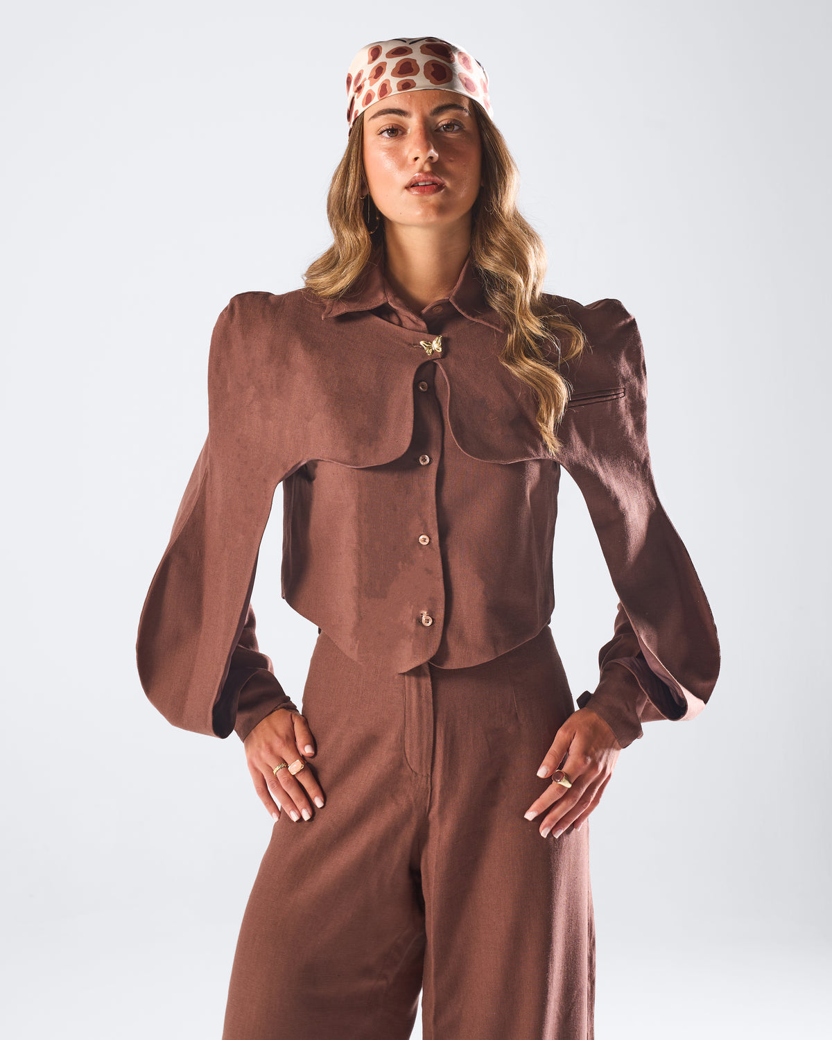 Brown Waved jazer set